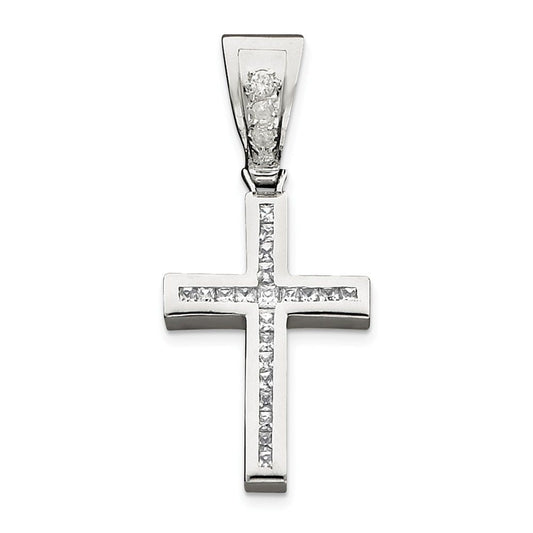 Sterling Silver CZ Cross Pendant