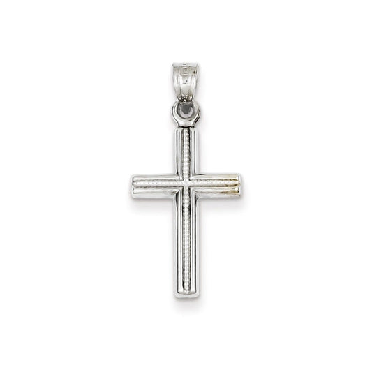 14k White Gold Cross Pendant