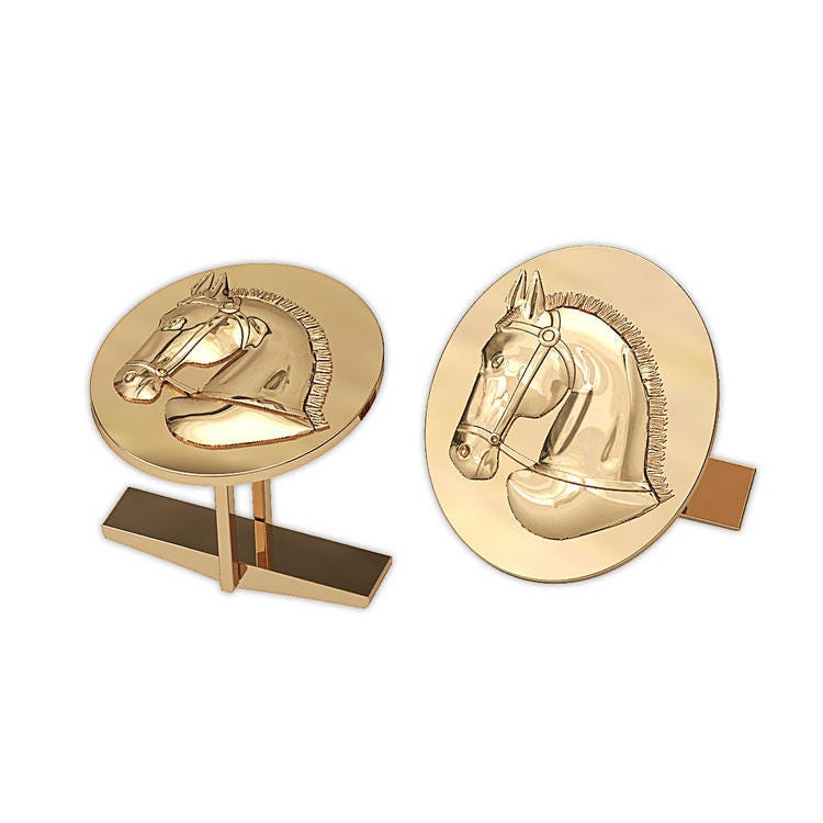 Ravel Horse Oval Cuff Links