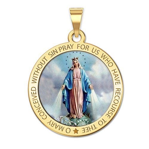 Miraculous Medal Round Color "EXCLUSIVE"