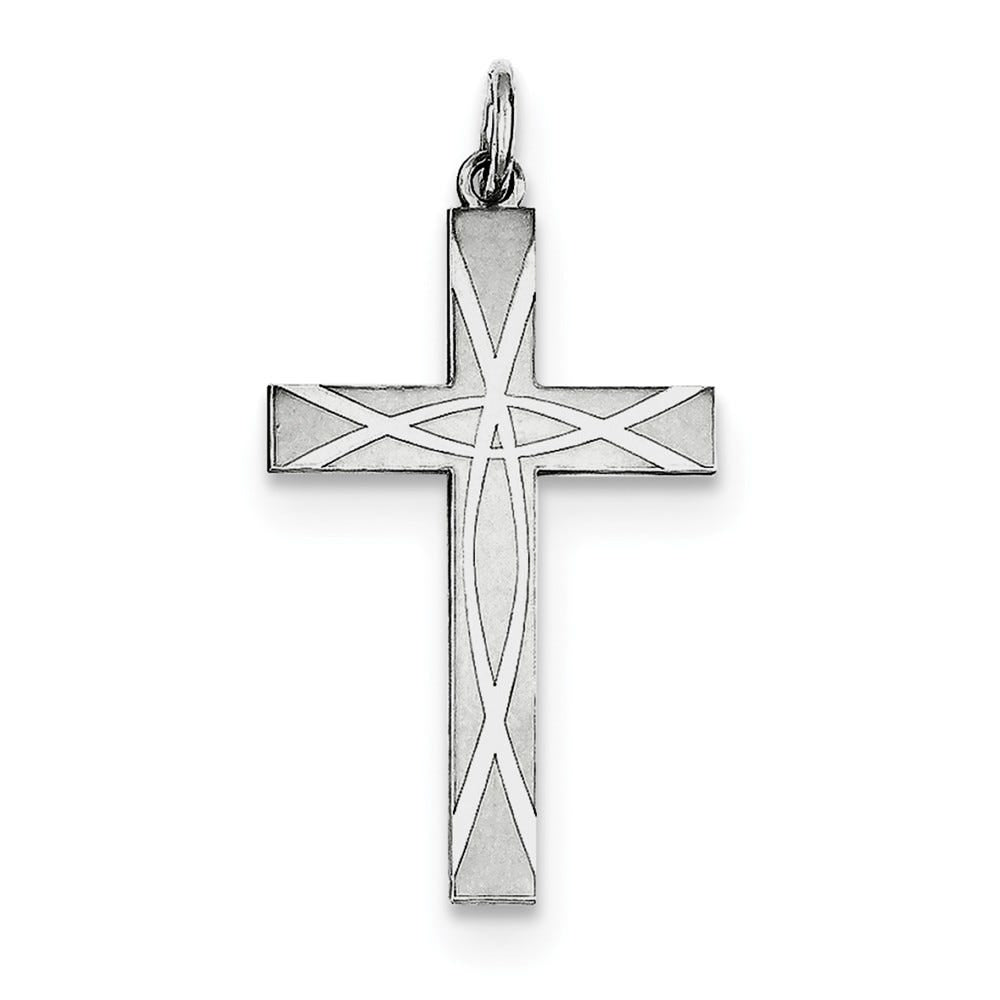 Sterling Silver Laser Designed Cross Pendant