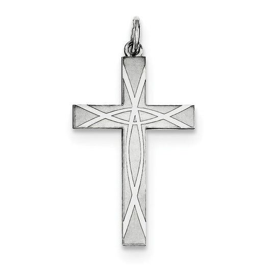 Sterling Silver Laser Designed Cross Pendant