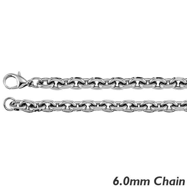 Sterling Silver 6.0mm Rolo Chain