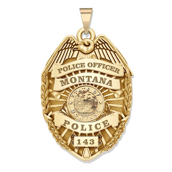 Personalized Montana Police Badge with Your Rank, Number & Department