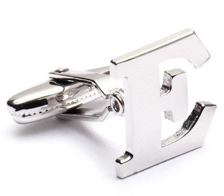 Genuine Sterling Silver Letter "E" Cufflinks