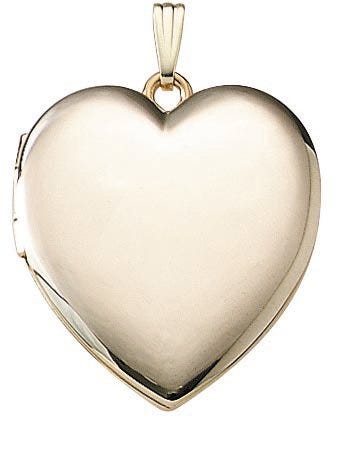 Solid 14K Yellow Gold Large Heart Photo Locket