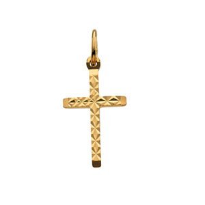 14K Yellow Gold CROSS PENDANT W/DESIGN