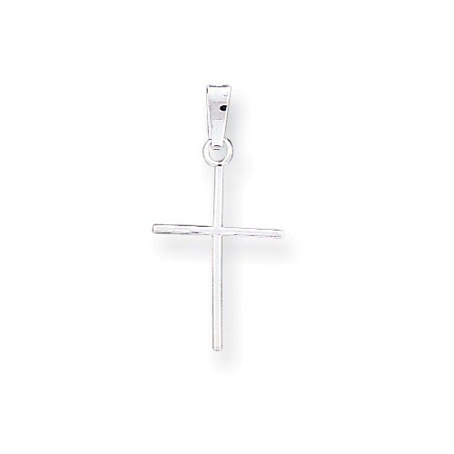 14k White Gold Cross Charm