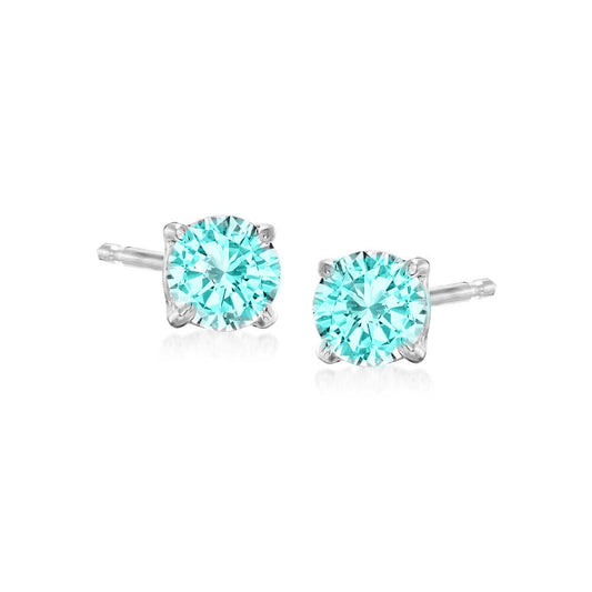 Pair of 5mm Aquamarine Stud Earrings