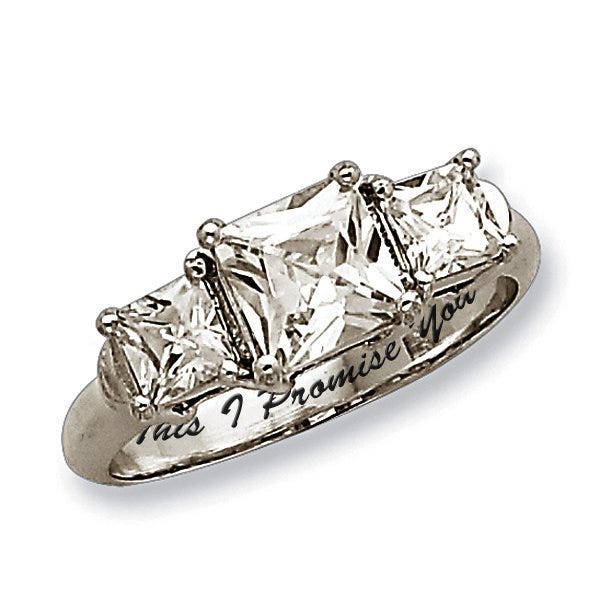 Sterling Silver Cubic Zirconia Promise Ring