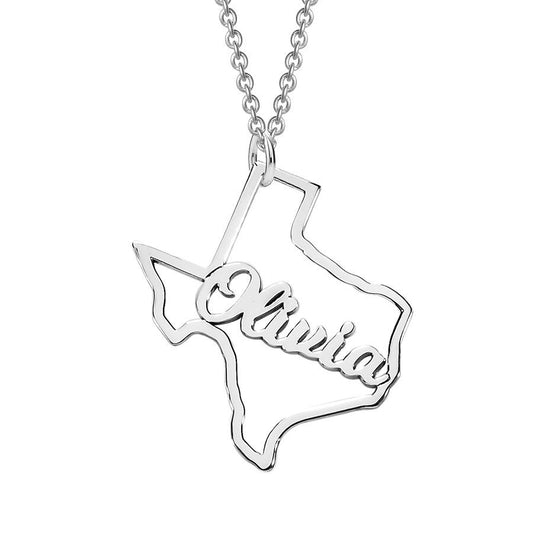 Personalized Texas State Pendant w/ Name