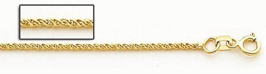 14K Yellow Gold 1.5mm Parrisan Wheat Chain