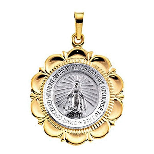 14K TWO TONE MIRACULOUS MEDAL