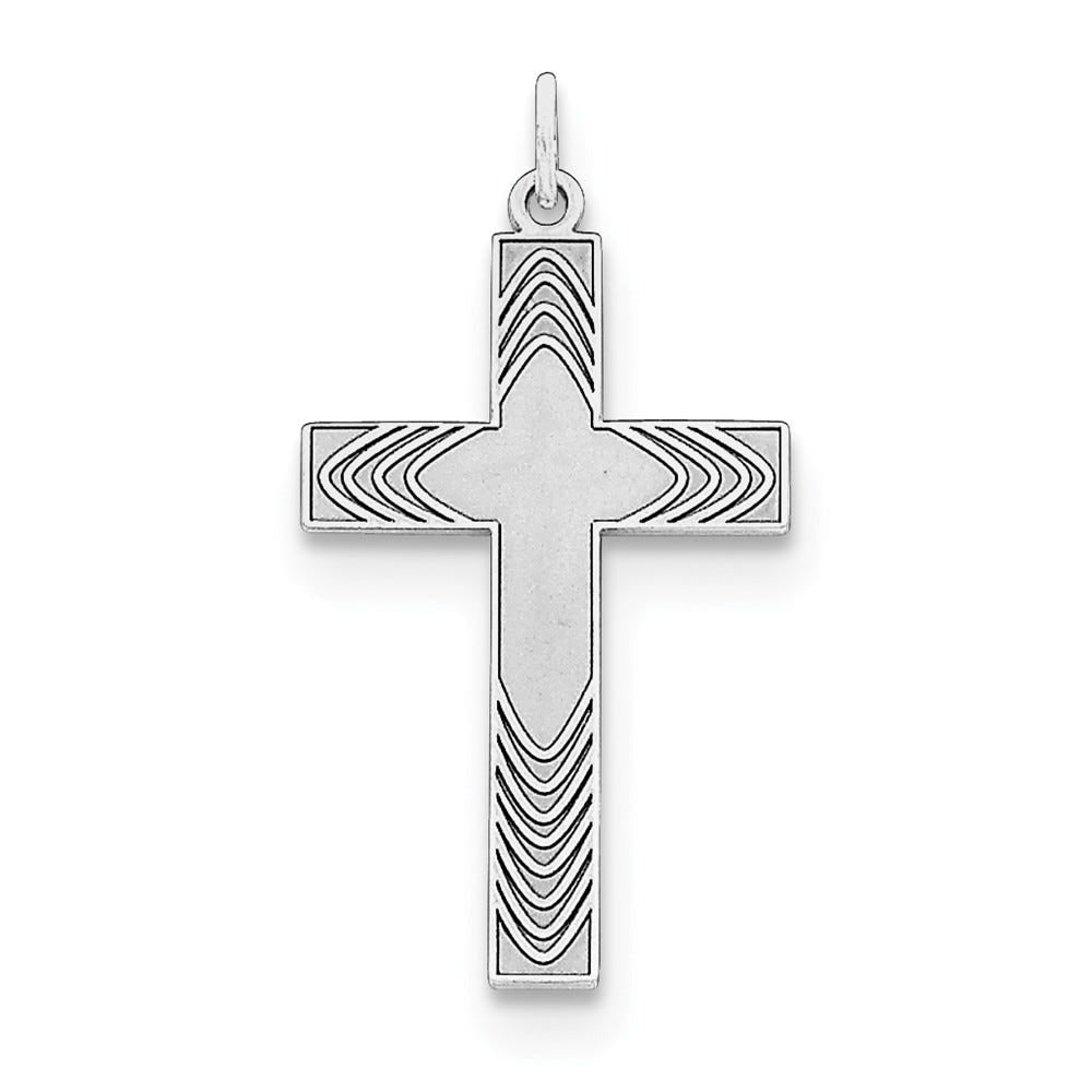 Sterling Silver Laser Designed Cross Pendant