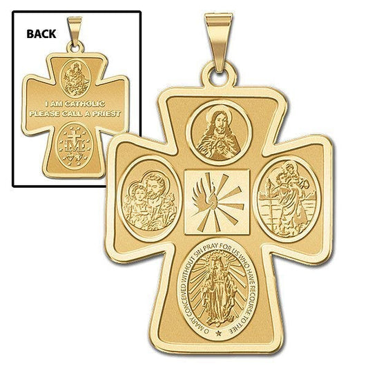 4 Way Cross Religious Medal  "EXCLUSIVE"