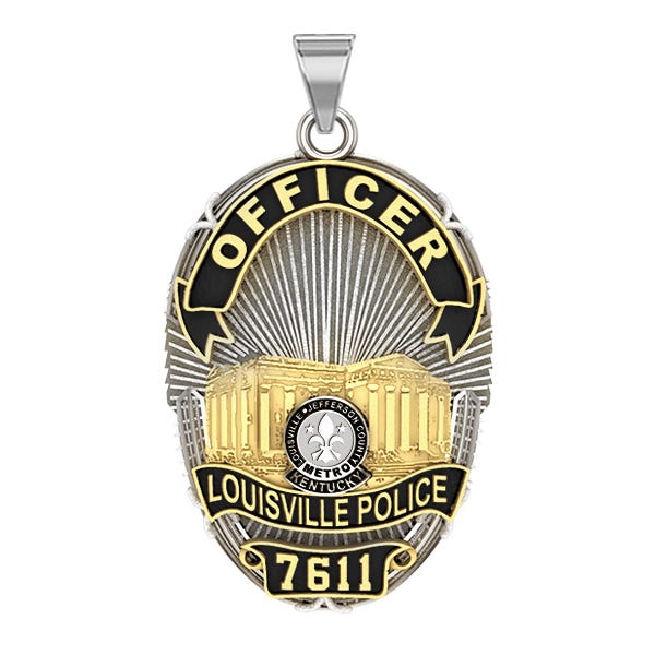 Personalized Louisville Kentucky Police Badge with Your Rank and Number