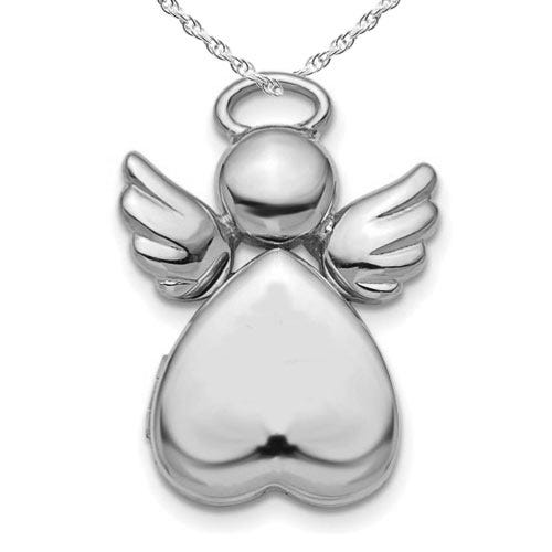 Sterling Silver Angel  Heart Photo Locket