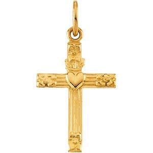 CHILD'S CROSS W/HEART PENDANT