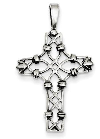 Sterling Silver Antiqued Cross Pendant