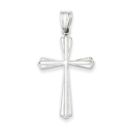14k White Gold Polished Cross Pendant