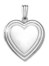 14k White Gold Heart Photo Locket