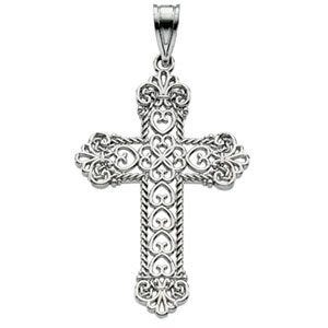 14K White Gold CROSS PENDANT
