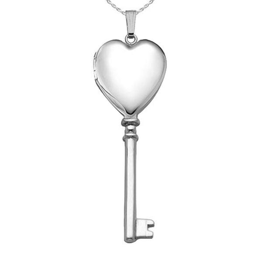 Sterling Silver Classic Key Heart Photo Locket