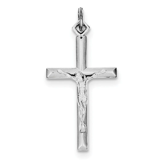 Sterling Silver Rhodium-plated Crucifix Pendant