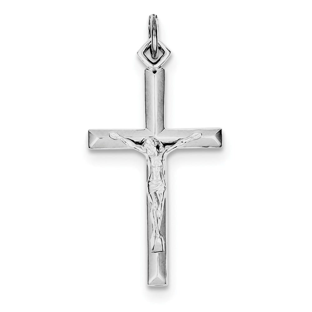 Sterling Silver Rhodium-plated Crucifix Pendant