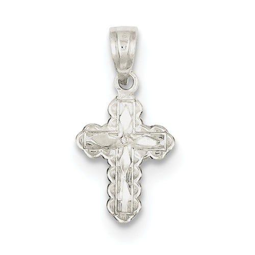 Sterling Silver Diamond Cut Children's Cross Pendant
