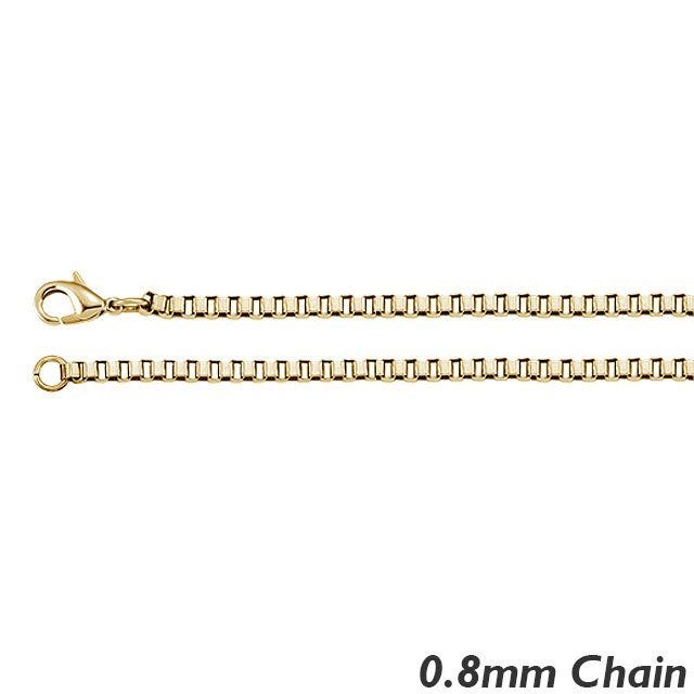 14K Yellow Gold 0.8mm Box Chain