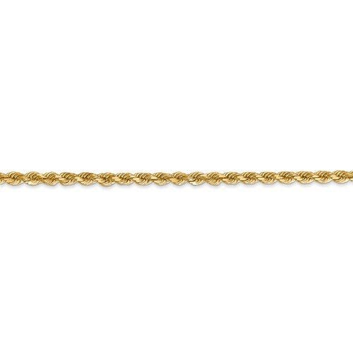 14K Yellow Gold 2.75mm  Diamond Cut Flex Rope Chain
