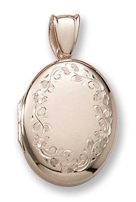 18k Premium Weight Yellow Gold Oval Locket