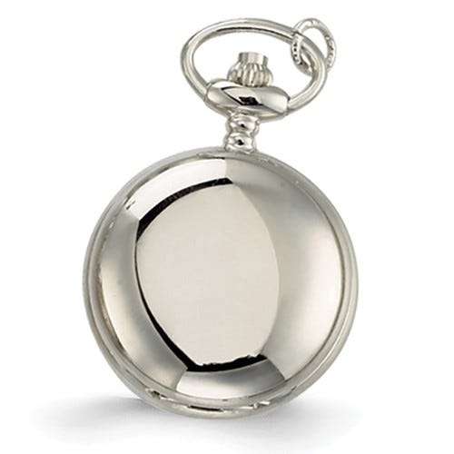 Charles Hubert Women's Chrome Tone Polished Necklace Watch