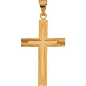 14K Yellow Gold CROSS PENDANT W/DESIGN