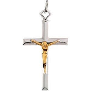 TWO TONE CRUCIFIX PENDANT