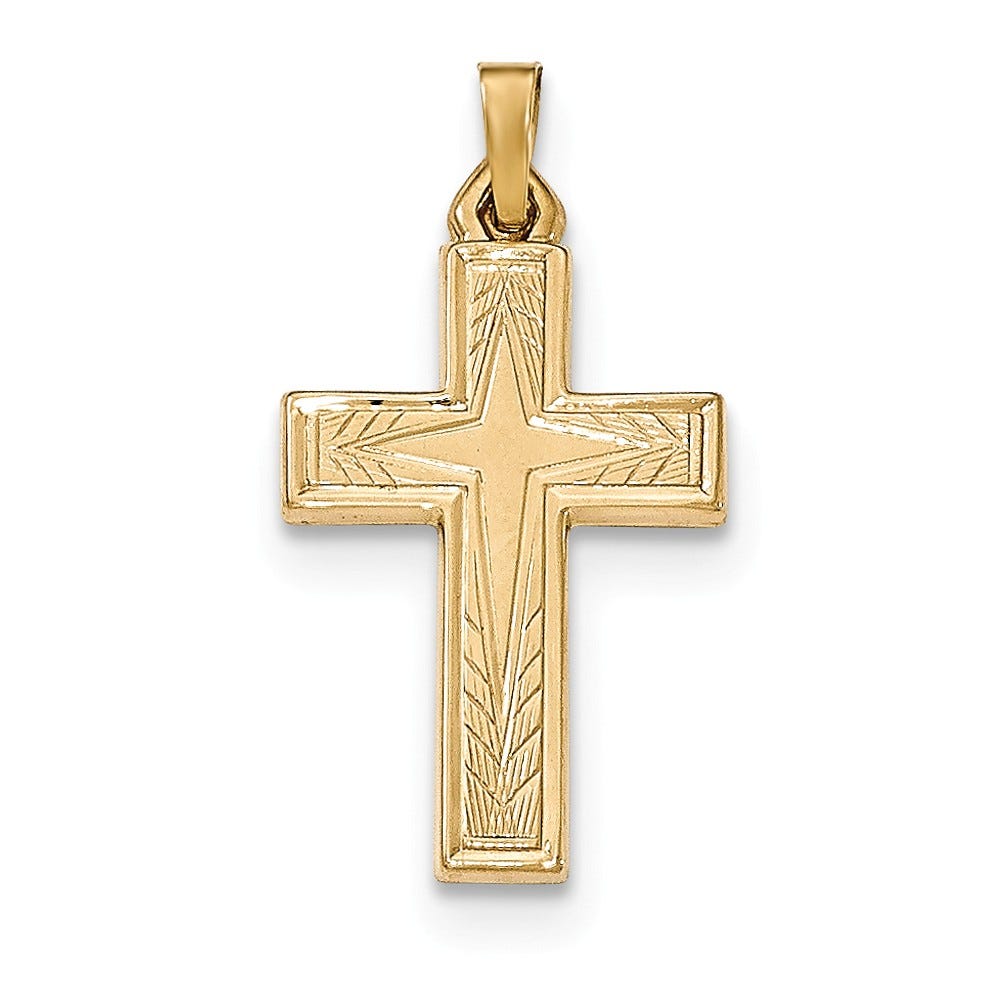 14k Brushed and Polished Latin Cross Pendant