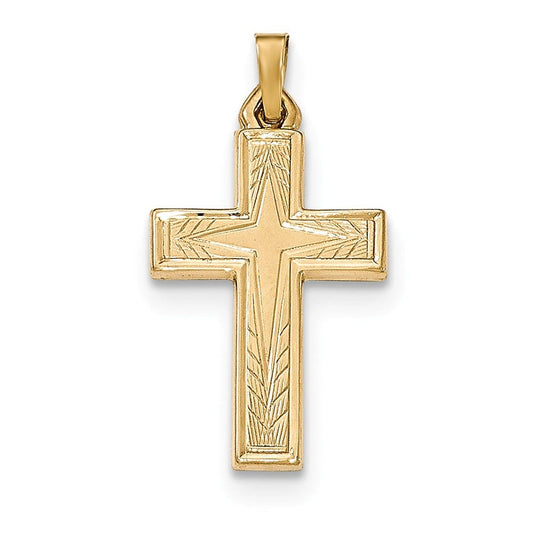 14k Brushed and Polished Latin Cross Pendant
