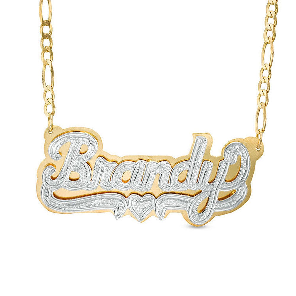 Diamond Cut Script Name Necklace with Chain Included