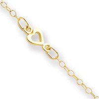 14k Fancy Heart Anklet
