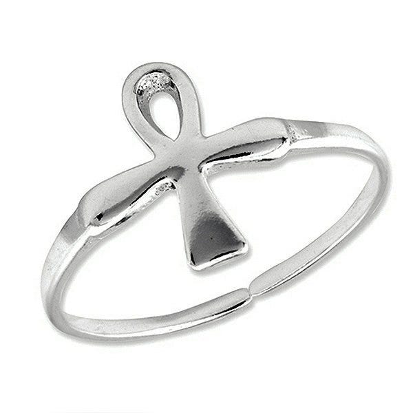 Sterling Silver Ankh (Egyptian Cross) Toe Ring