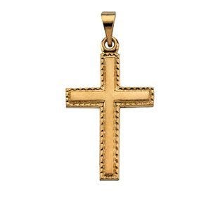 14K Yellow Gold CROSS PENDANT W/DESIGN