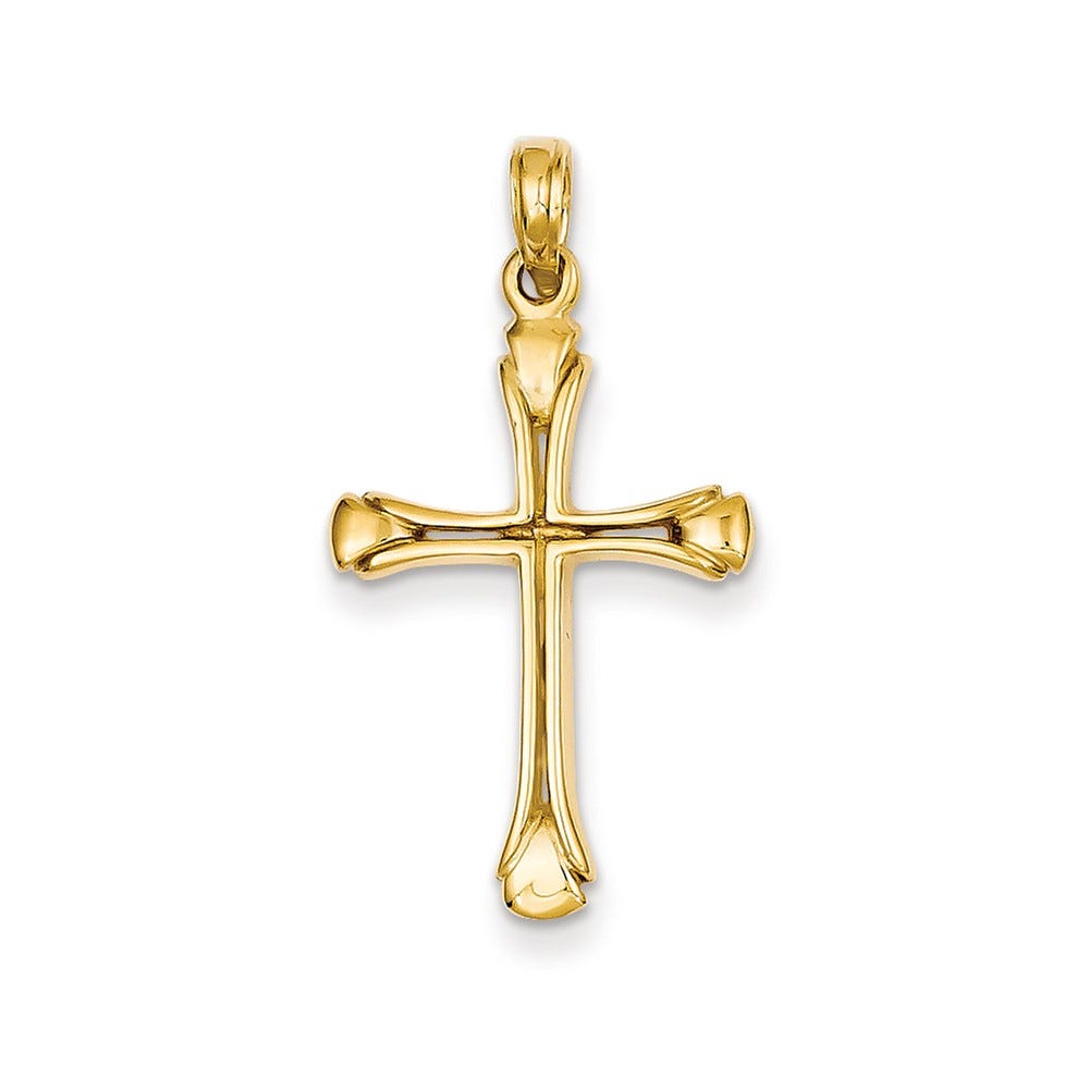 14K Cross with Triangle Tips Pendant