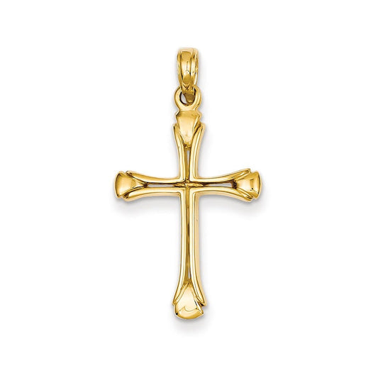 14K Cross with Triangle Tips Pendant