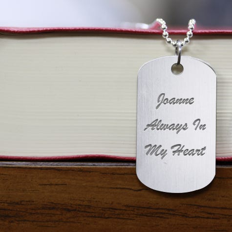 Stainless Steel Engravable Dog Tag Pendant