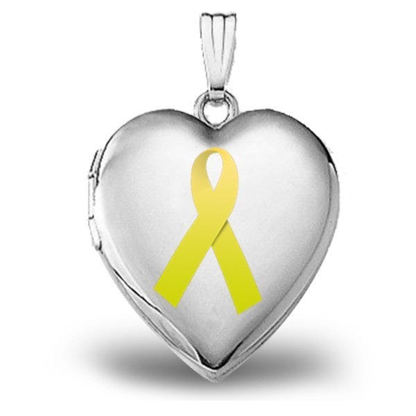 Sterling Silver "Childhood Cancer Awareness" Heart Locket
