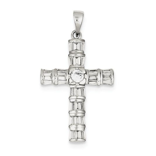 Sterling Silver CZ Cross Pendant