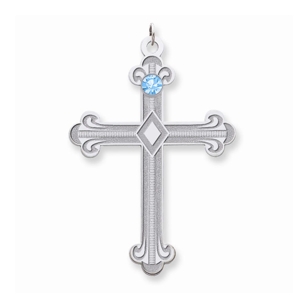 Sterling Silver Crystal Family Cross Pendant