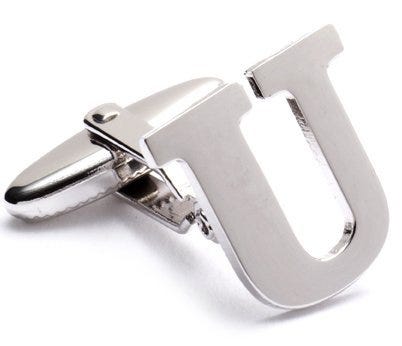 Genuine Sterling Silver Letter "U" Cufflinks