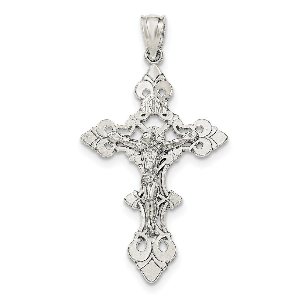 Sterling Silver Polished INRI Crucifix Pendant